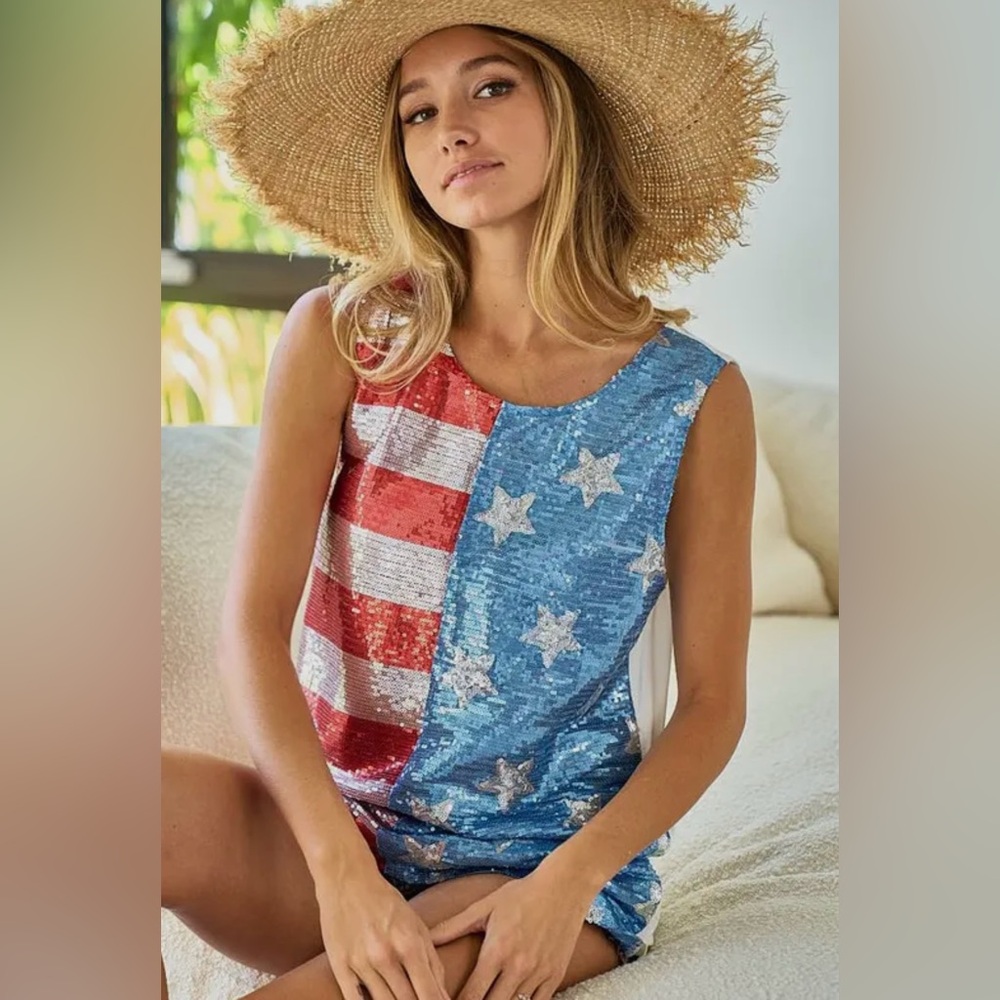 American Flag SequinTank